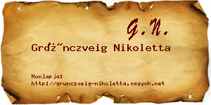 Grünczveig Nikoletta névjegykártya